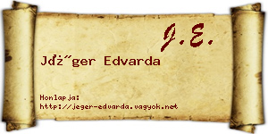 Jéger Edvarda névjegykártya
